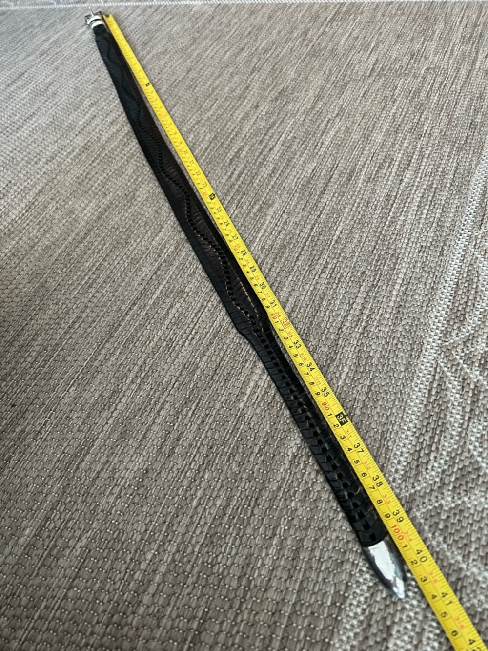 Vintage Western Woven Leather Perforated Taper Belt in black size 34 - Picture 5 of 12